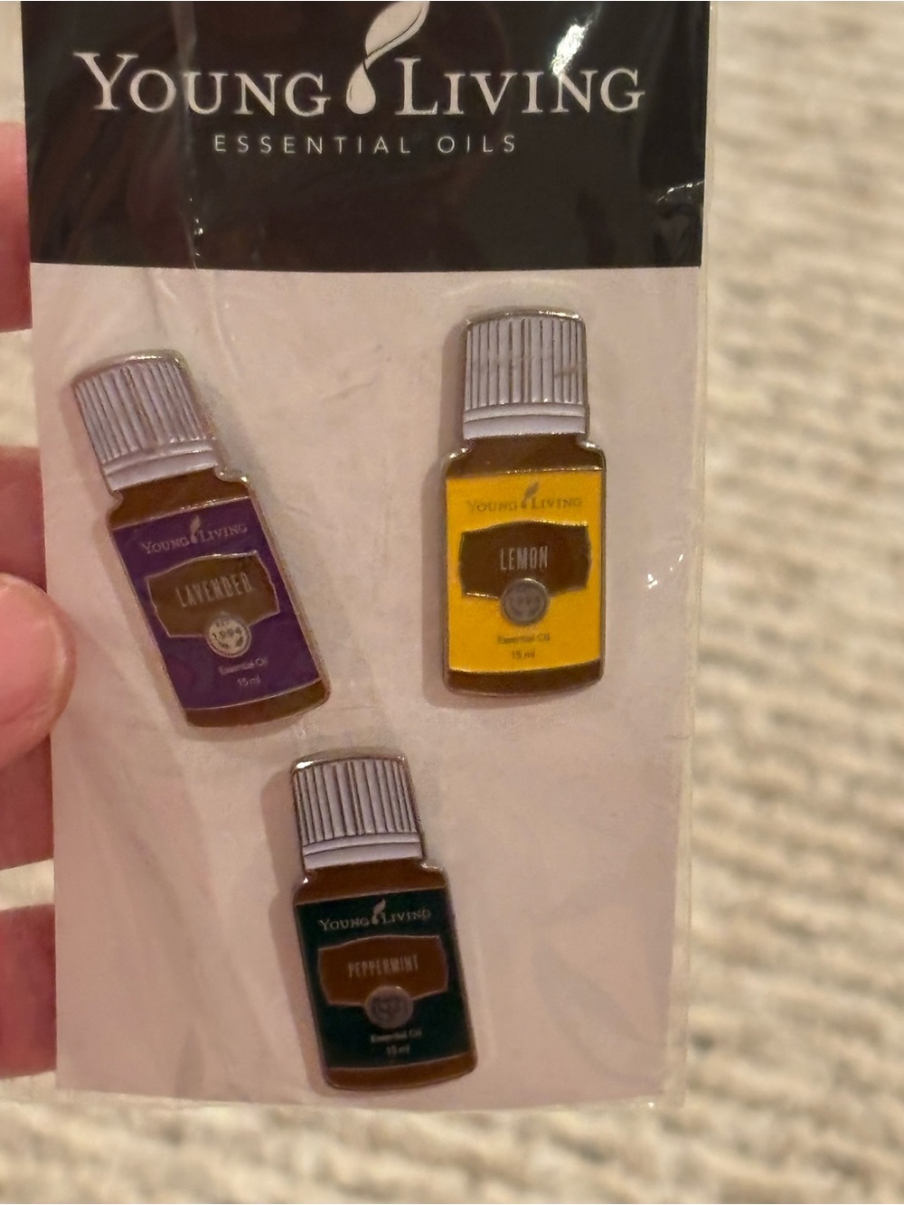 Young Living Essential Oil Bottle Pins Lavender Lemon Peppermint New